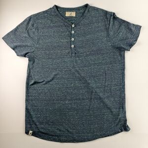 Kangol Blue-Green Heather Henley T-Shirt Men’s M Casual Soft Knit Tee